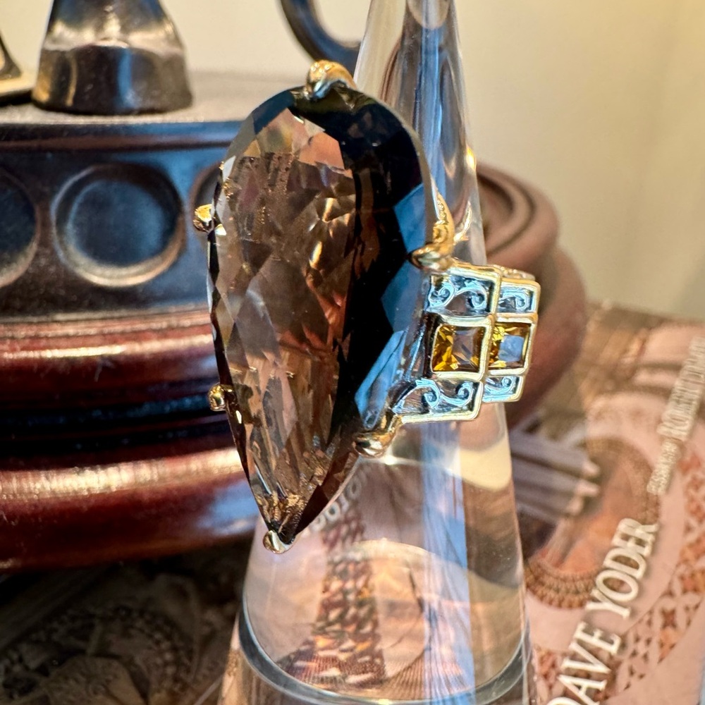 Michael Valitutti Gems En Vogue 24k Gold Over Silver Smokey Quartz N Citrine - 7 - Picture 5 of 13